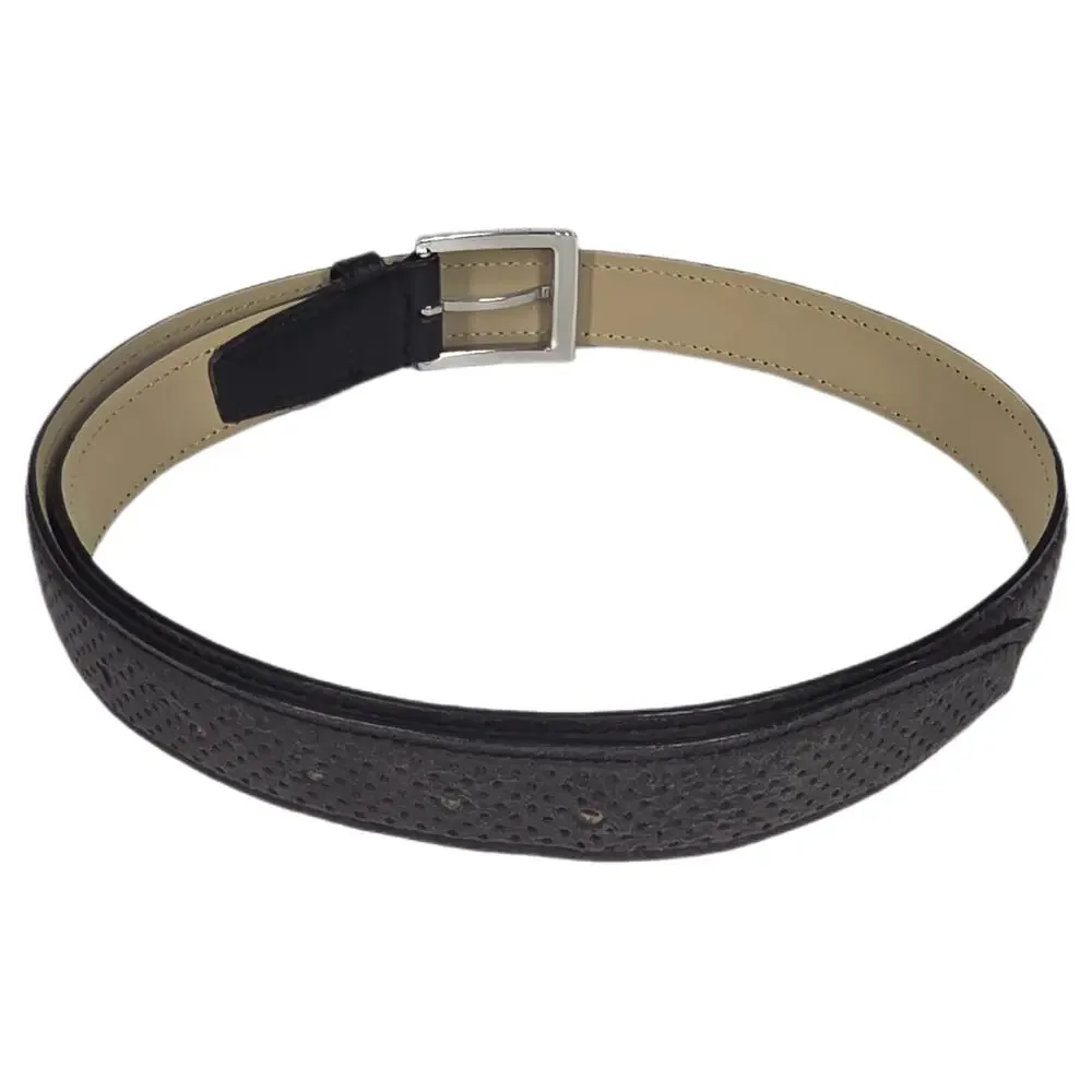 COLE HAAN PERFORATED SUEDE LEATHER BELT – GRAY – SILVER BUCKLE – MEN’S SIZE 36